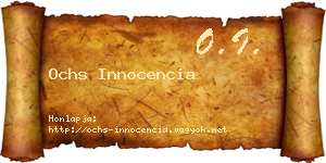 Ochs Innocencia névjegykártya